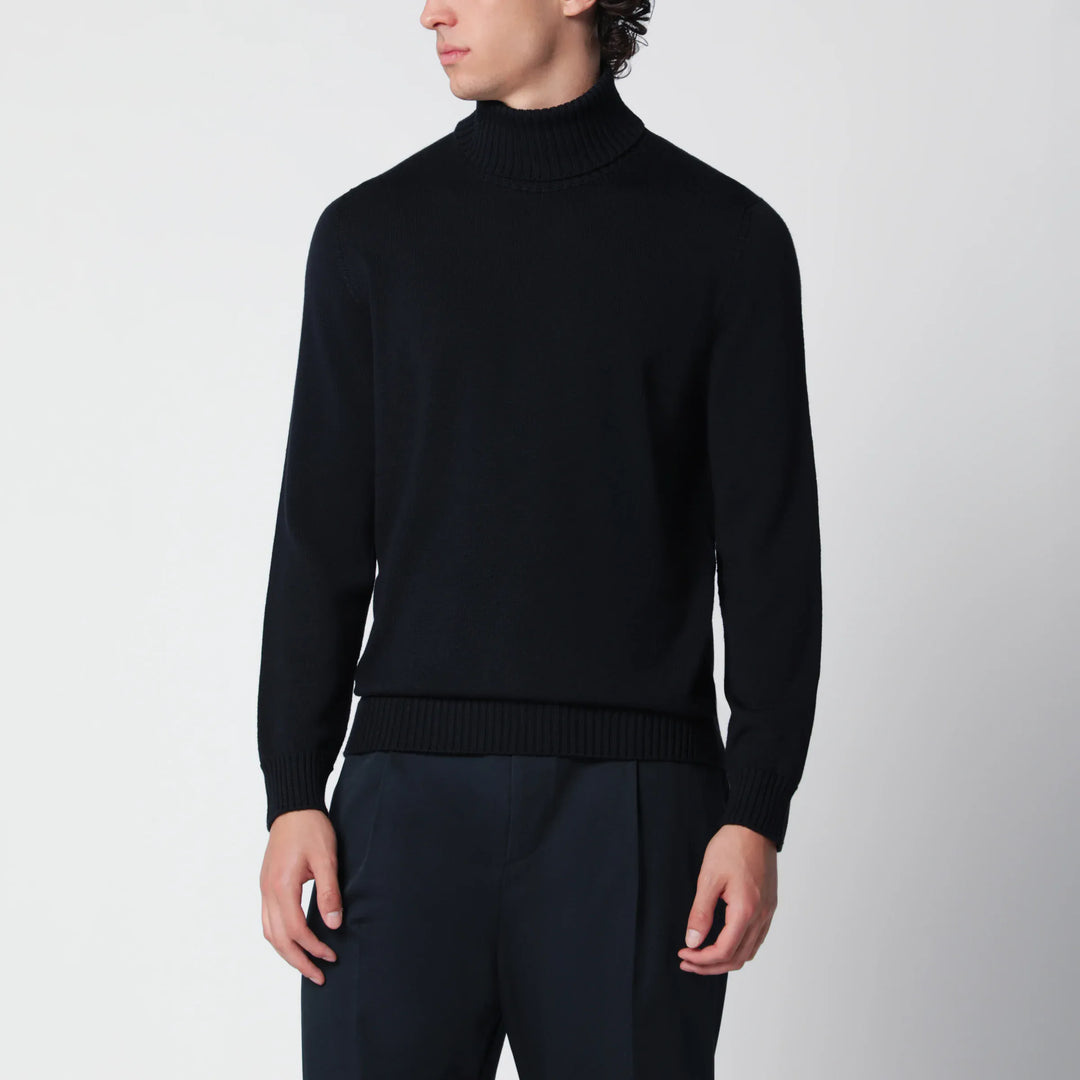 Drumohr - Navy blue wool turtleneck sweater Brand Apparel & Accessories > Clothing > Shirts & Tops 50 IT