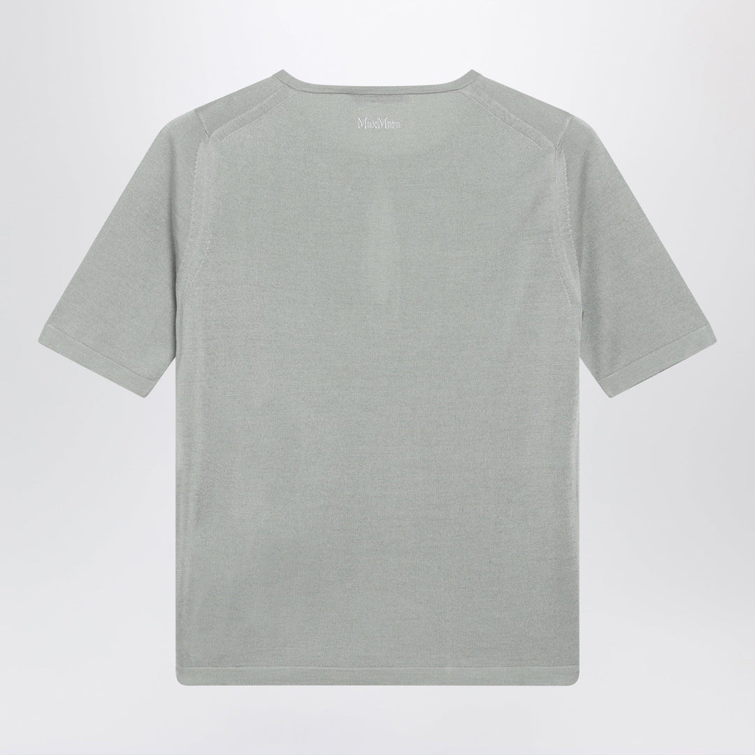 Max Mara - Crewneck sweater in pastel green silk and cashmere Brand Apparel &amp; Accessories > Clothing > Shirts &amp; Tops