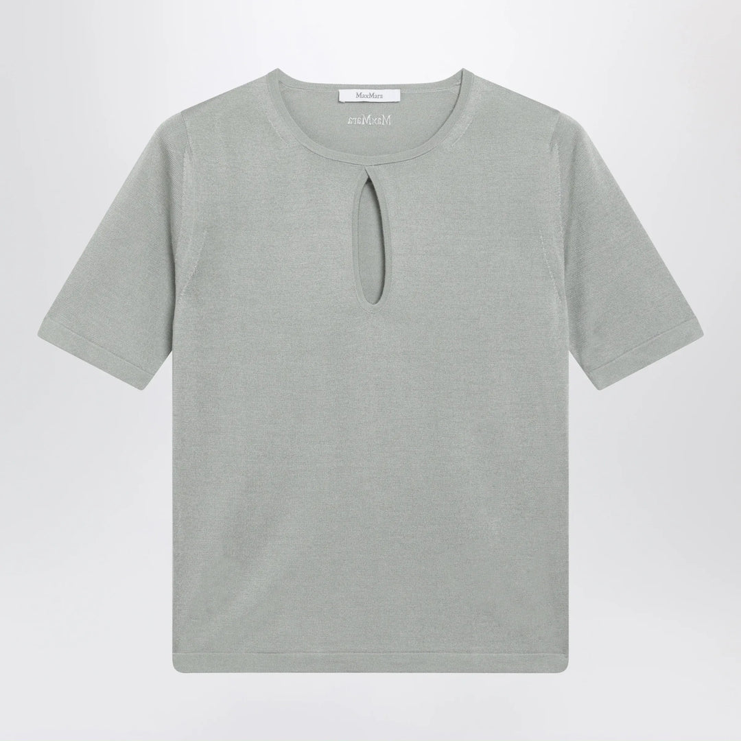 Max Mara - Crewneck sweater in pastel green silk and cashmere Brand Apparel &amp; Accessories > Clothing > Shirts &amp; Tops S