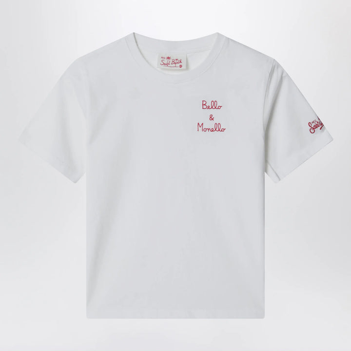 MC2 Saint Barth - White T-shirt “Bello e Monello” Brand Apparel &amp; Accessories > Clothing > Shirts &amp; Tops 8