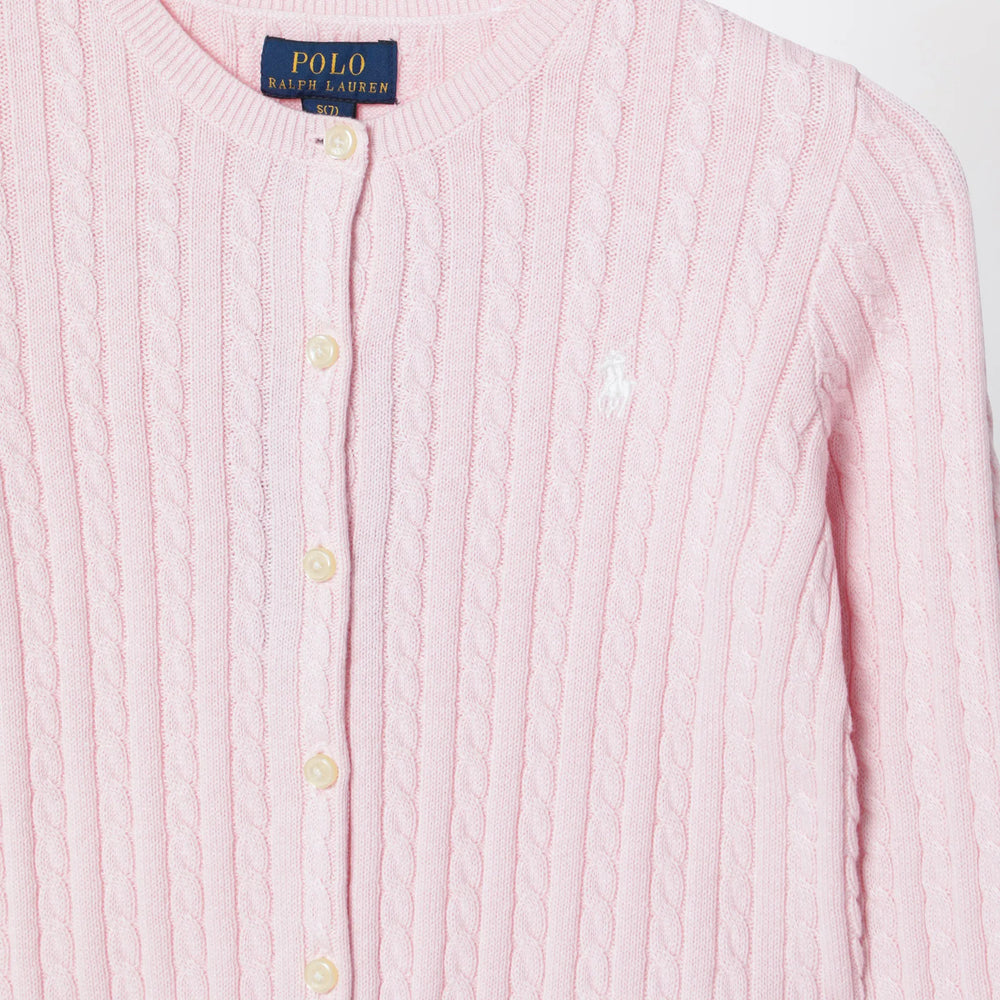 Polo Ralph Lauren - Pink fine cable-knit cotton cardigan Brand Apparel & Accessories > Clothing > Shirts & Tops