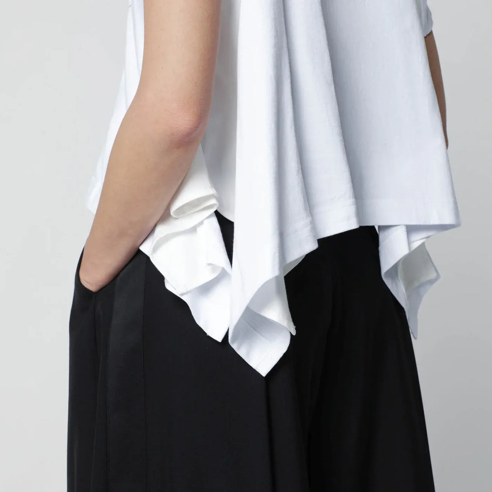 Sacai - White cropped cotton T-shirt Brand Apparel & Accessories > Clothing > Shirts & Tops