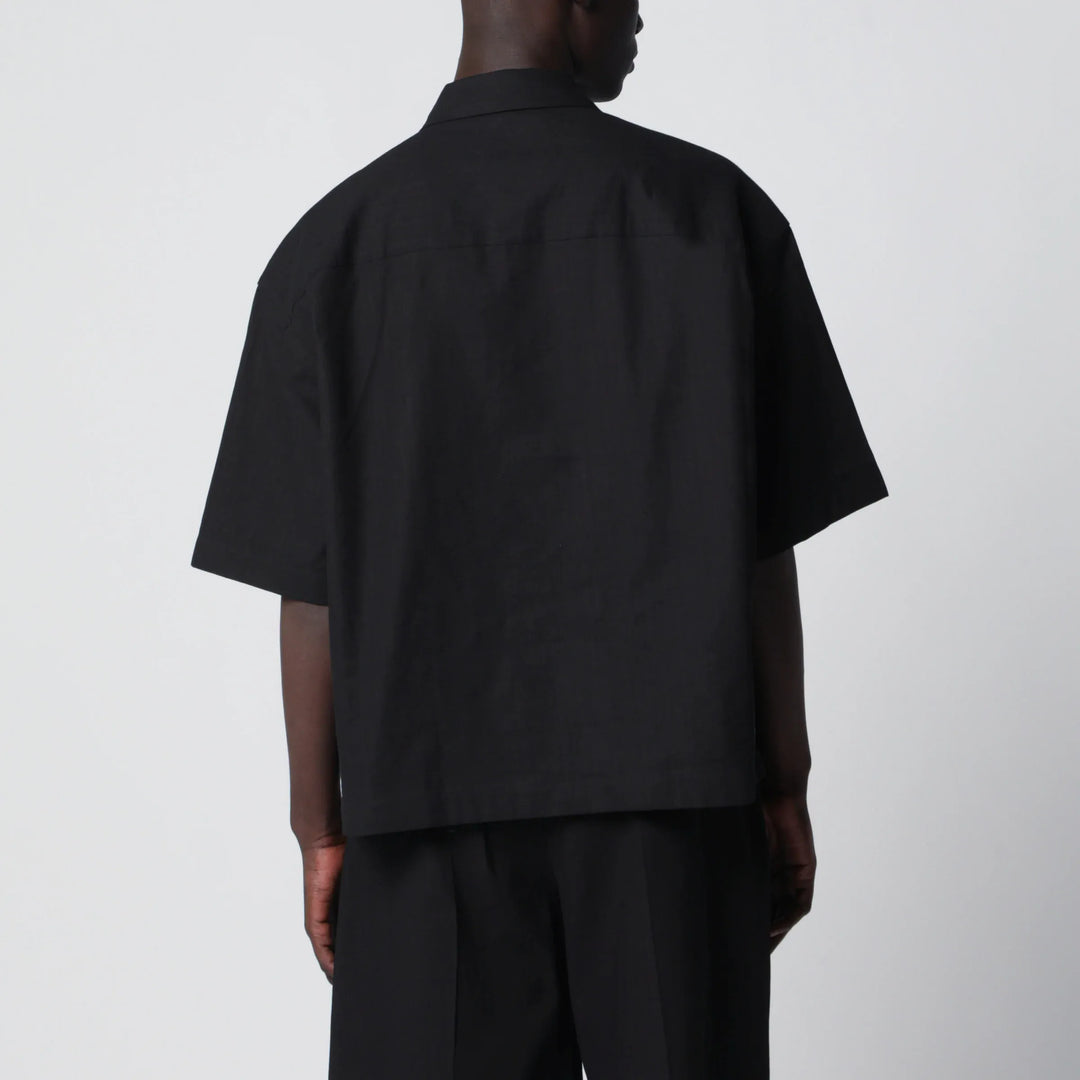 STUDIO NICHOLSON - Black cotton and linen shirt Brand Apparel &amp; Accessories > Clothing > Shirts &amp; Tops