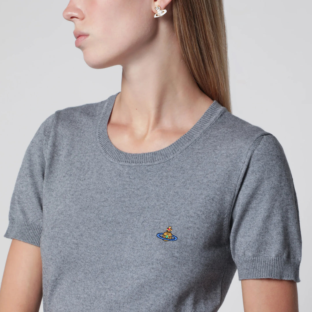 Vivienne Westwood - Bea knit cotton-cashmere T-shirt in dark grey Brand Apparel &amp; Accessories > Clothing > Shirts &amp; Tops