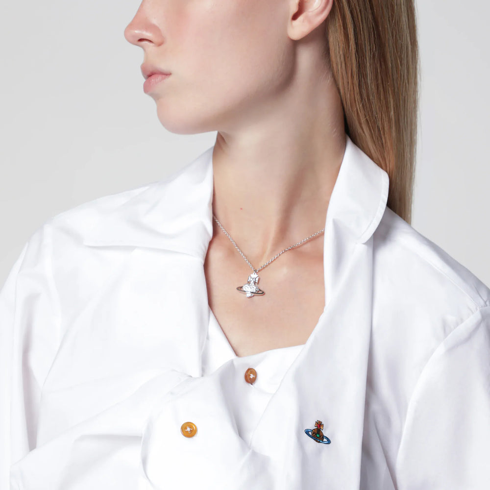 Vivienne Westwood - Drunken cotton poplin shirt with Orb embroidery, white Brand Apparel & Accessories > Clothing > Shirts & Tops 38  IT