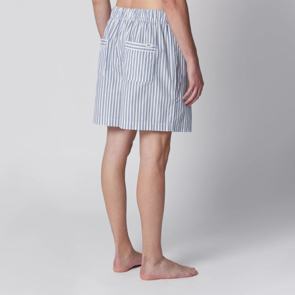 Tekla - White/light blue striped pajama shorts Brand Apparel & Accessories > Clothing > Shorts