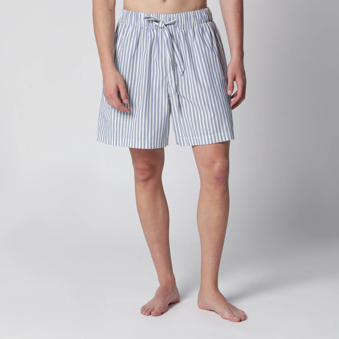 Tekla - White/light blue striped pajama shorts Brand Apparel & Accessories > Clothing > Shorts S