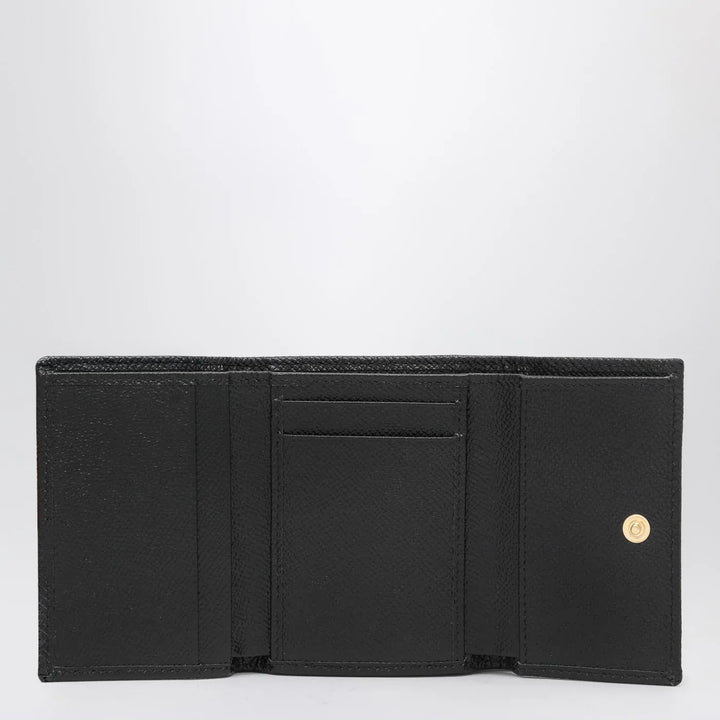 Dolce&amp;Gabbana - Black dauphine leather wallet with logo plaque Brand Apparel &amp; Accessories TU