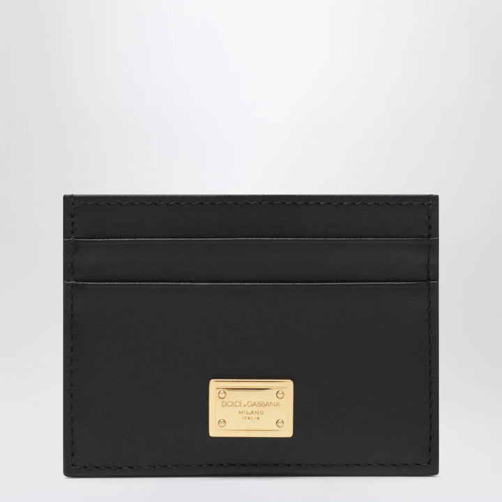 Dolce&amp;Gabbana - Black leather card holder with logo tag Brand Apparel &amp; Accessories TU