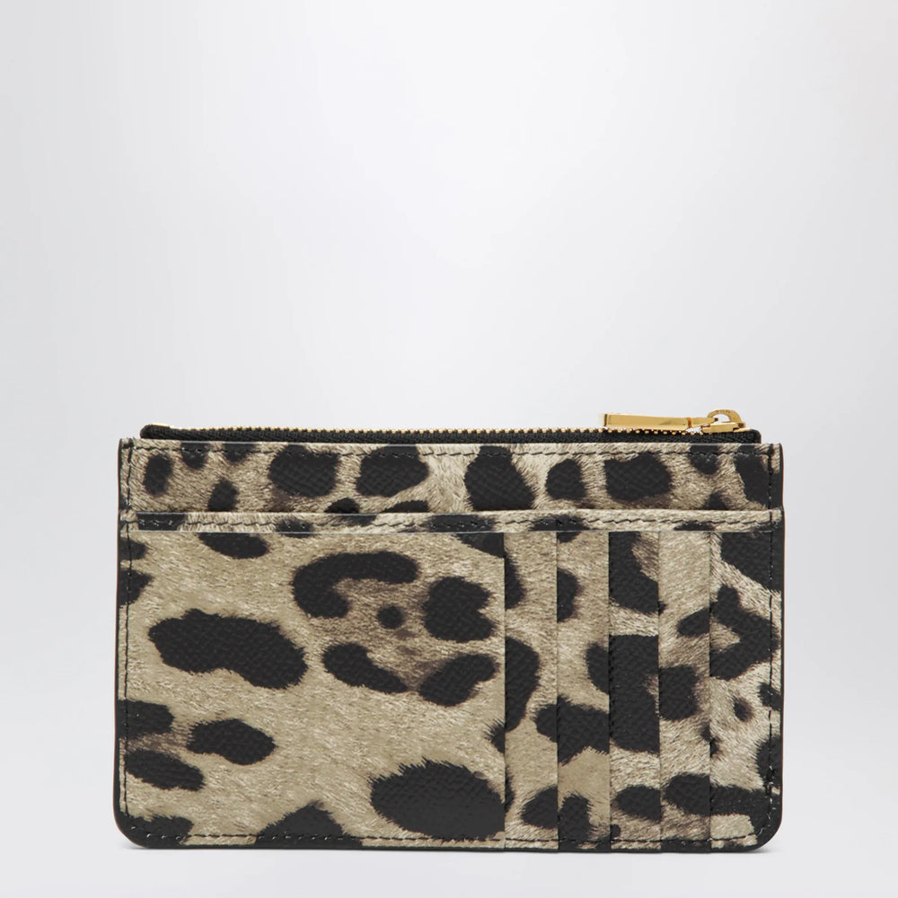 Dolce&Gabbana - Dauphine calfskin leopard-print card holder Brand Apparel & Accessories TU