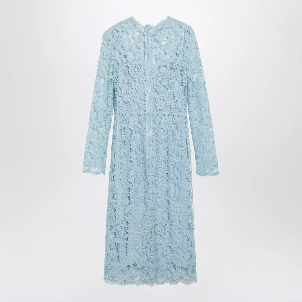 Dolce&Gabbana - Light blue cotton-blend corded lace sheath dress Brand Apparel & Accessories 40  IT