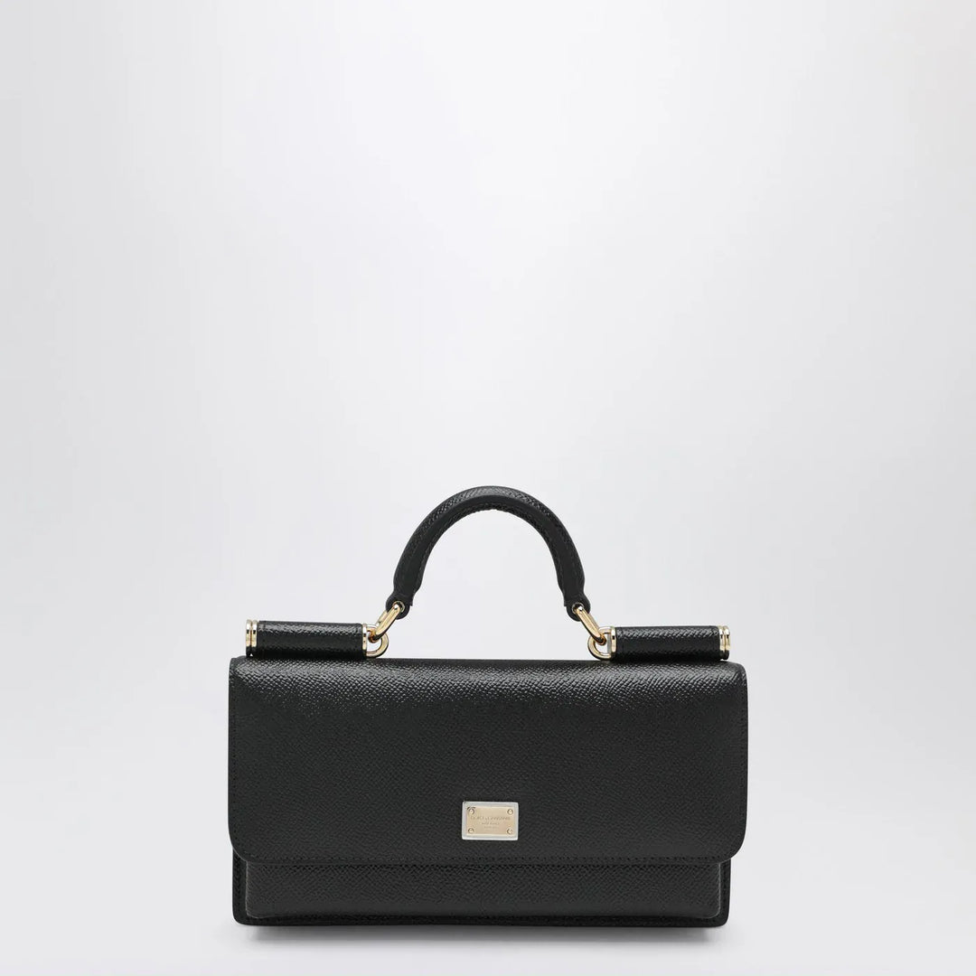 Dolce&amp;Gabbana - Mini Dauphine black leather bag with logo tag Brand Apparel &amp; Accessories TU