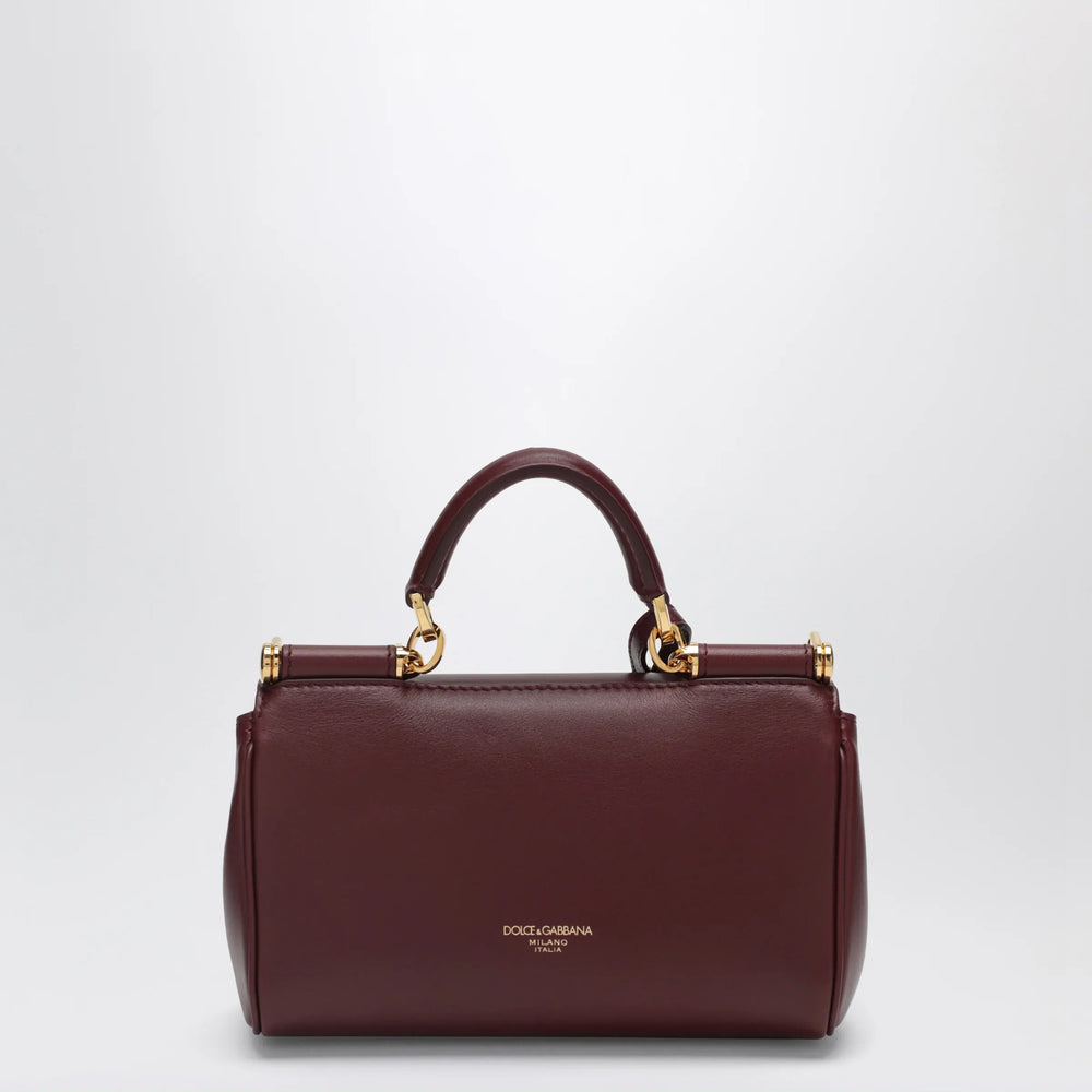 Dolce&Gabbana - My Sicily mini bordeaux plongé leather bag Brand Apparel & Accessories TU
