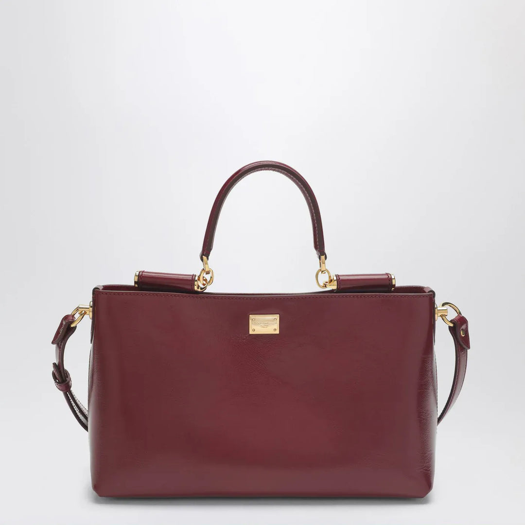 Dolce&amp;Gabbana - Vittoria handbag in dark red leather Brand Apparel &amp; Accessories TU