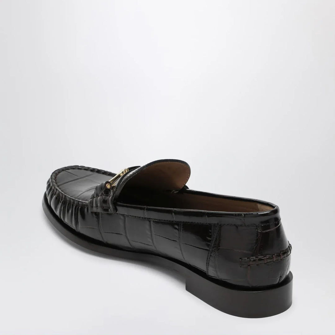 Ferragamo - Dark Brown Moccasin new Vara chain Brand Apparel &amp; Accessories 11 US