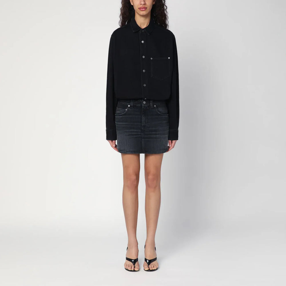 HAIKURE - Washed black Tamu mini dress in denim Brand Apparel & Accessories S