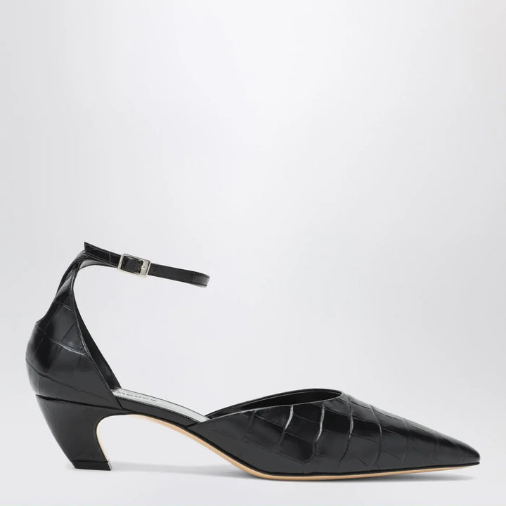 Le Monde Béryl - Black Victoria décolleté with crocodile print Brand Apparel &amp; Accessories 36,5 IT