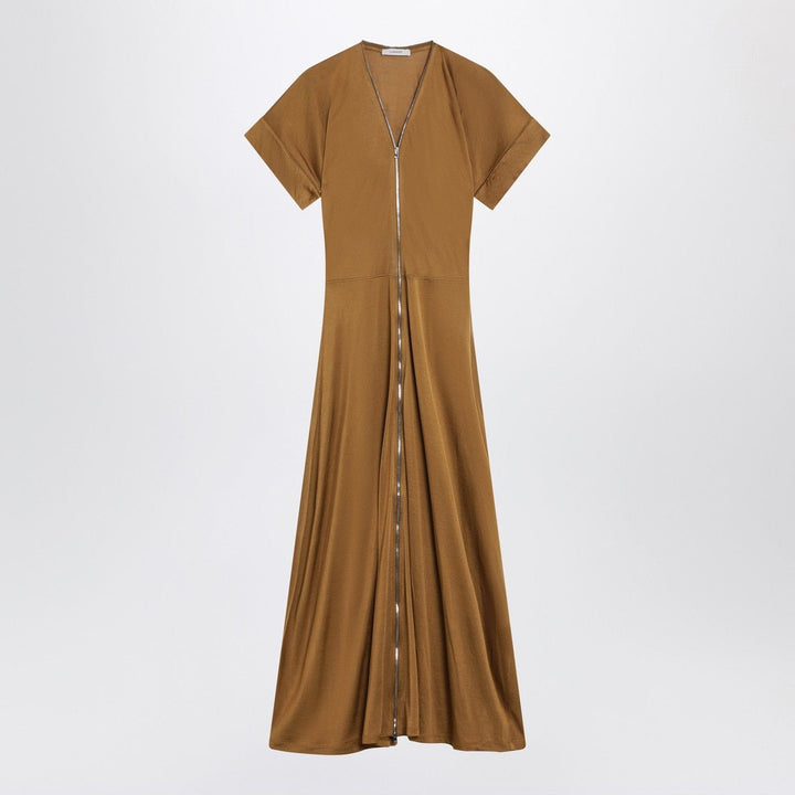 Apparel &amp; Accessories M LEMAIRE - Cinnamon-brown zip-up dress in cotton-viscose jersey Brand