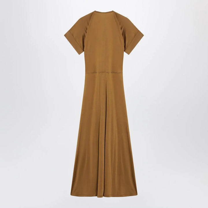LEMAIRE - Cinnamon-brown zip-up dress in cotton-viscose jersey Brand Apparel &amp; Accessories M