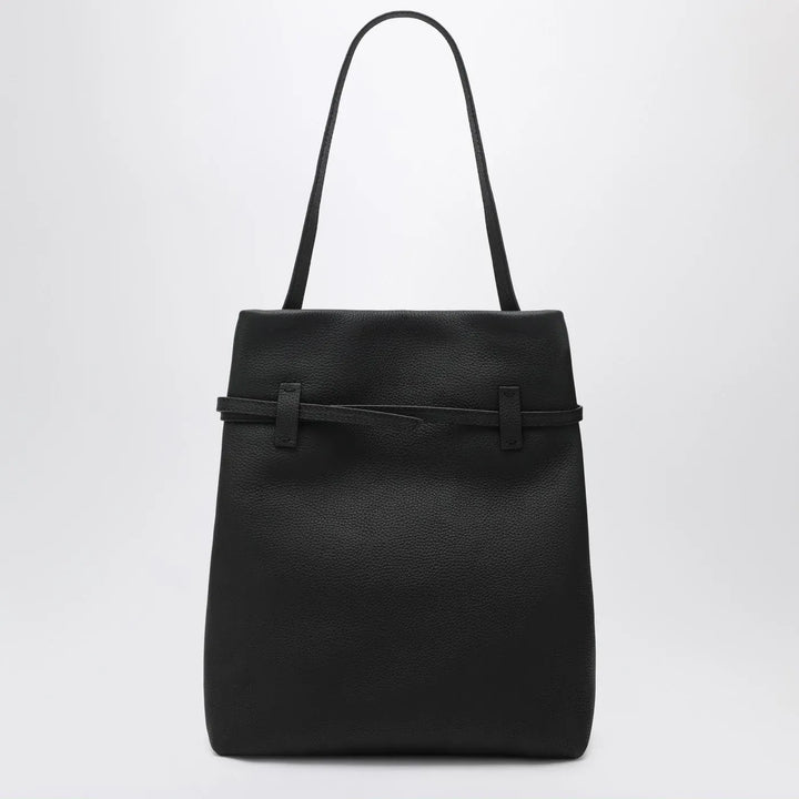 Manu Atelier - Tote Du Jour tote bag in black calfskin Brand Apparel &amp; Accessories TU