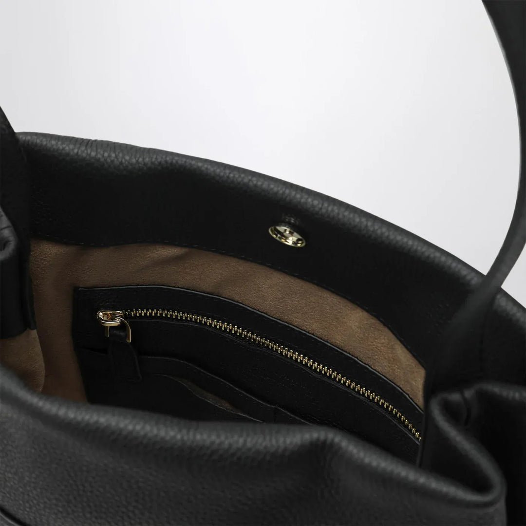 Manu Atelier - Tote Du Jour tote bag in black calfskin Brand Apparel &amp; Accessories TU