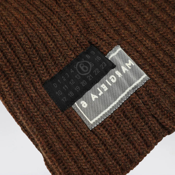 MM6 Maison Margiela - Brown wool-blend hood Brand Apparel &amp; Accessories