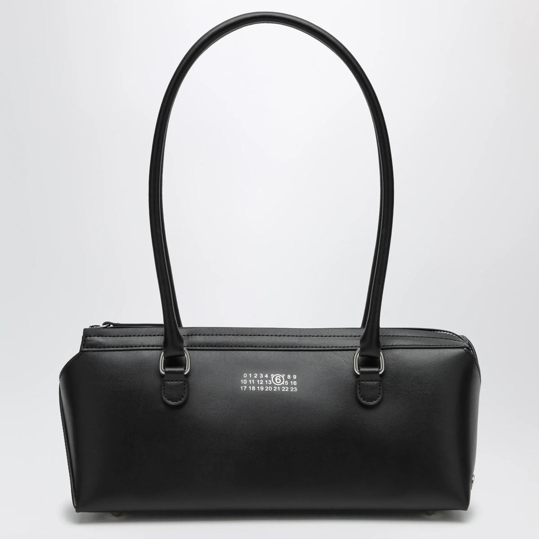 MM6 Maison Margiela - Small black leather Bowling bag Brand Apparel &amp; Accessories TU