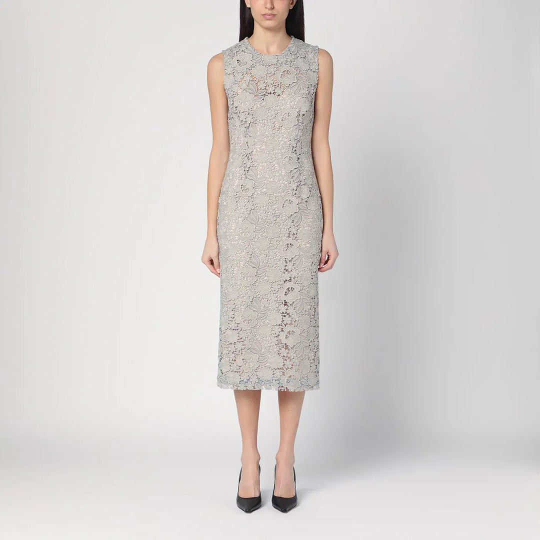 P.A.R.O.S.H. - Light grey lace midi dress Brand Apparel &amp; Accessories S