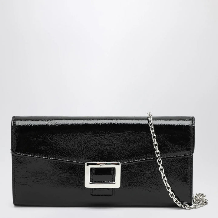 ROGER VIVIER - Belle Vivier black patent leather wallet with chain Brand Apparel &amp; Accessories U