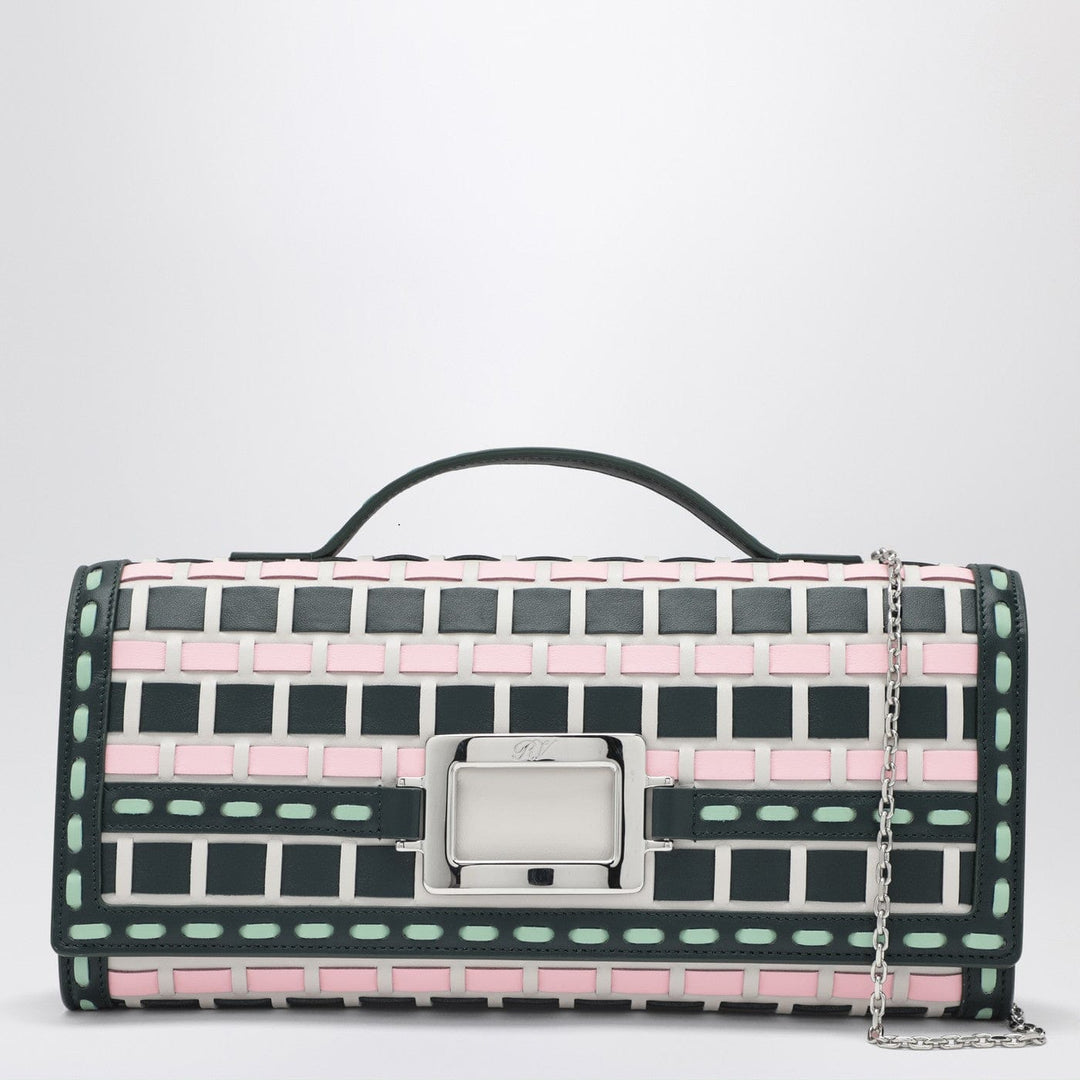 Apparel & Accessories TU ROGER VIVIER - Belle Vivier ice/pink/navy blue clutch bag Brand