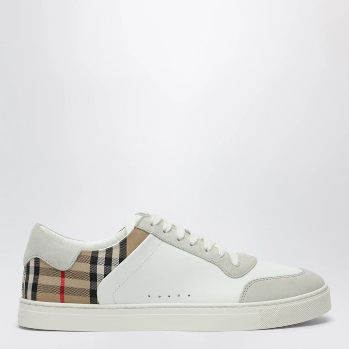 Burberry - White and Check leather sneakers Brand Apparel &amp; Accessories > Shoes