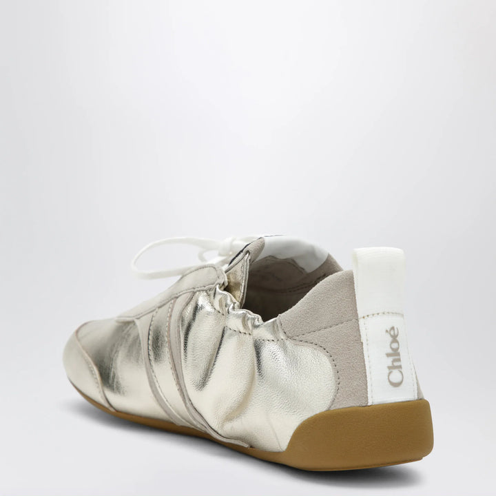 Chloé - Chloé Kick Sneakers in Palladium Metallic Finish Brand Apparel &amp; Accessories > Shoes