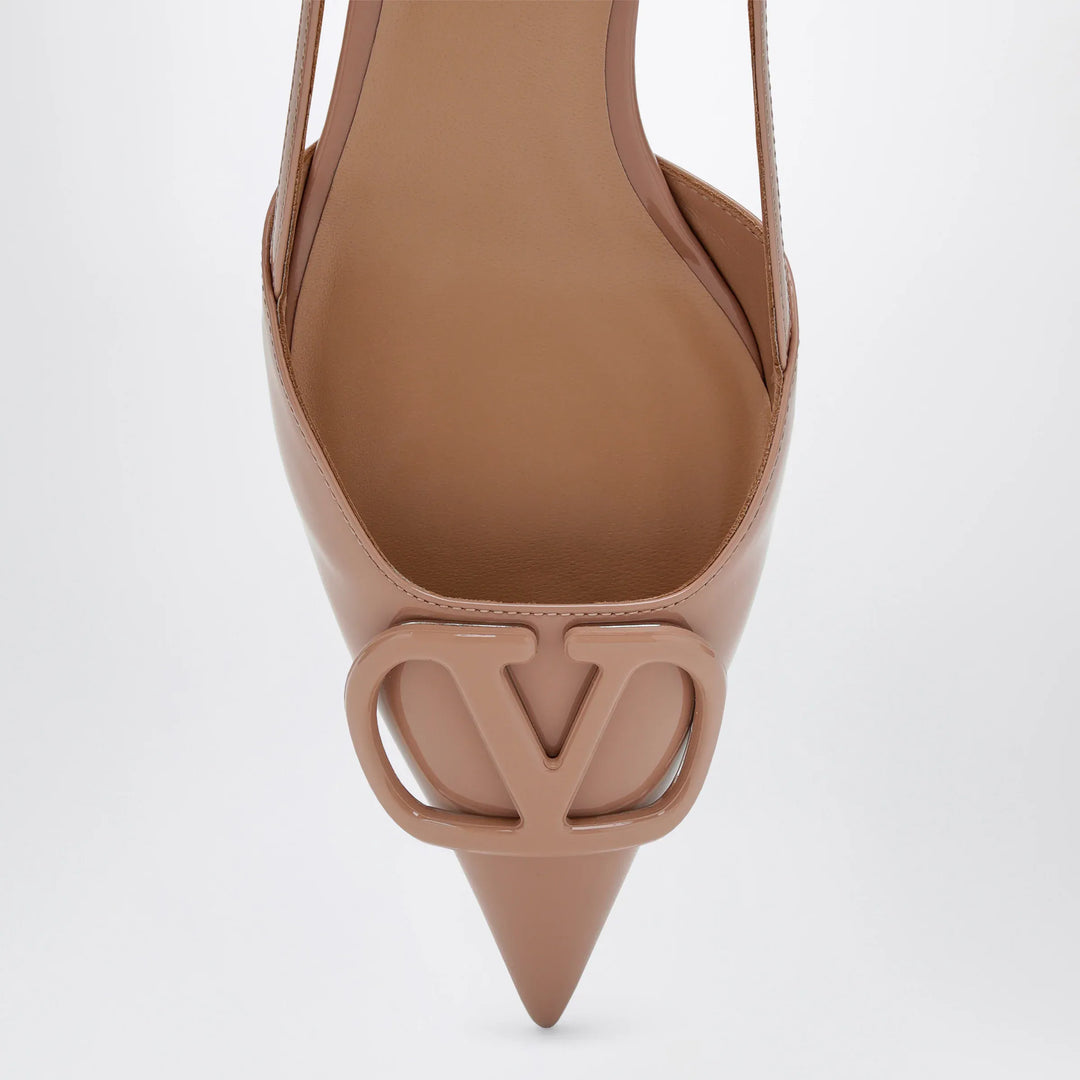 Valentino Garavani - Cinnamon pink VLogo Signature patent leather slingback pumps Brand Apparel &amp; Accessories > Shoes