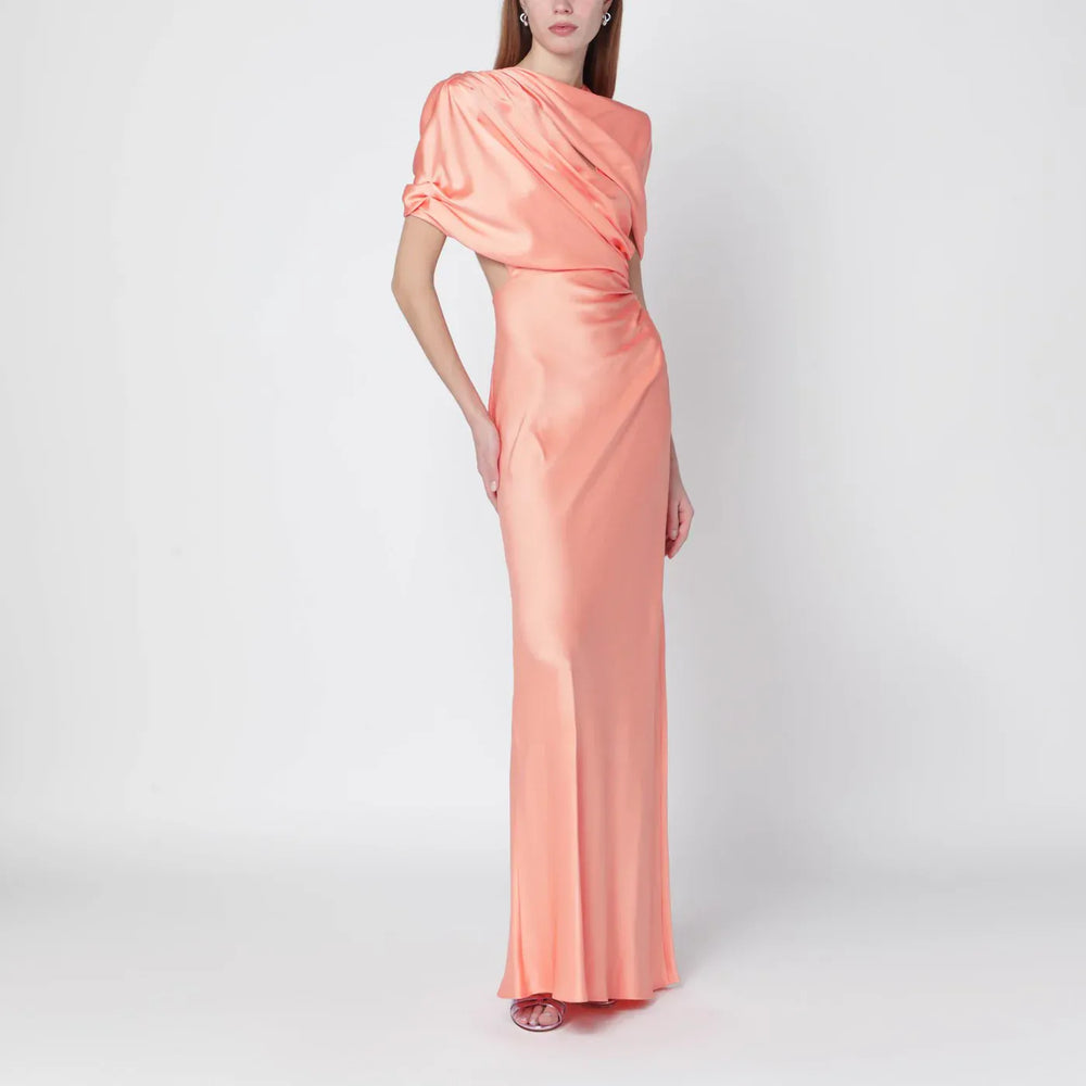 Stella McCartney - Pink shiny satin maxi dress Brand Apparel & Accessories 42  IT