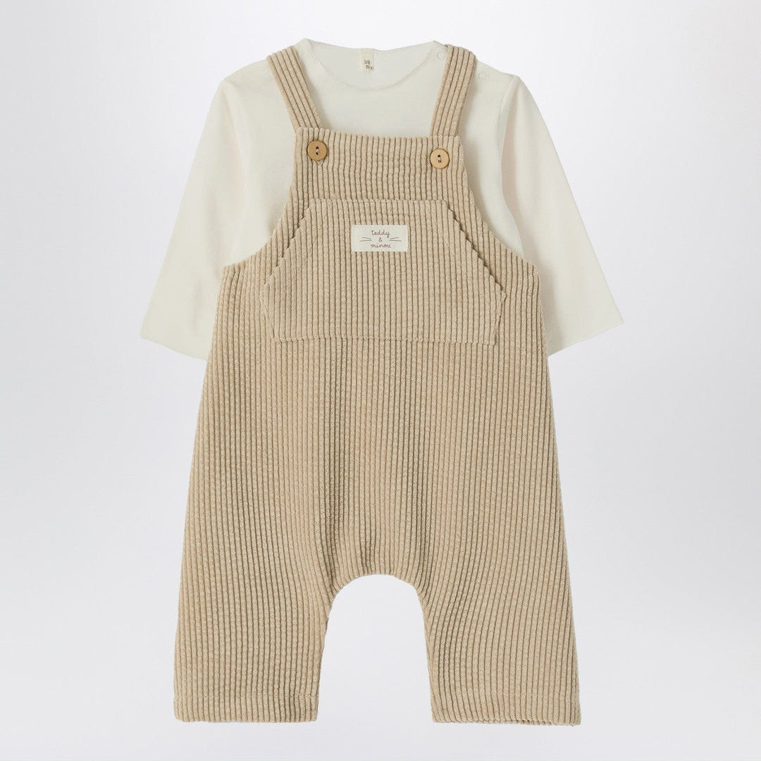 Apparel & Accessories Teddy & Minou - Beige outfit with corduroy overalls Brand