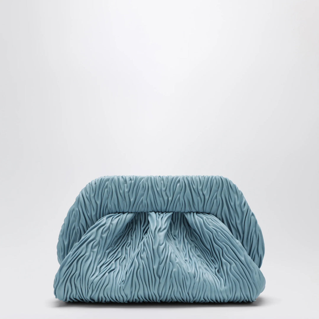 THEMOIRè - Blue ruched vegan leather Bios clutch Brand Apparel &amp; Accessories TU