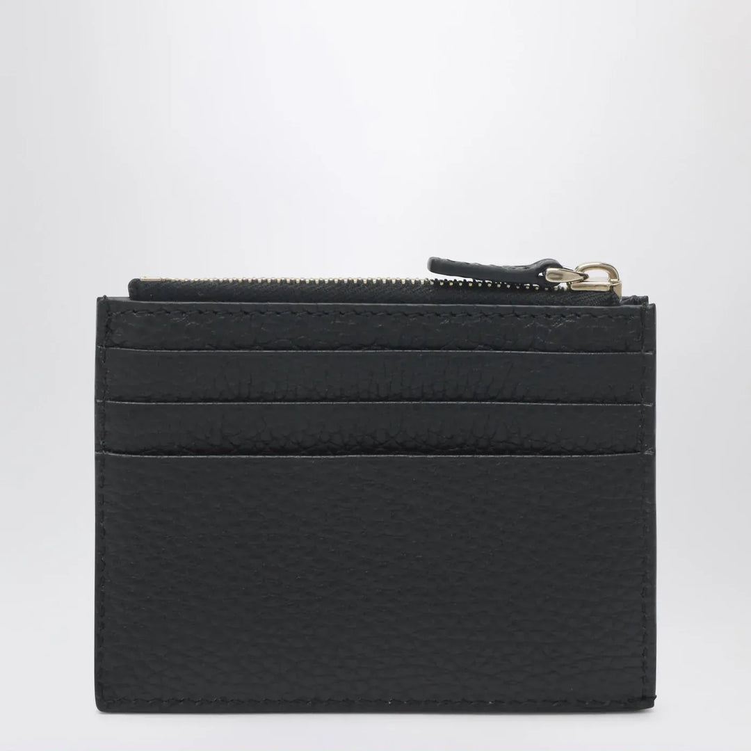Valentino Garavani - Black leather Rockstud zip card holder Brand Apparel &amp; Accessories TU