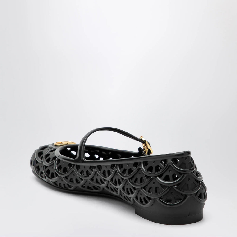 Valentino Garavani - Black VLogo Signature rubber ballet flats Brand Apparel & Accessories