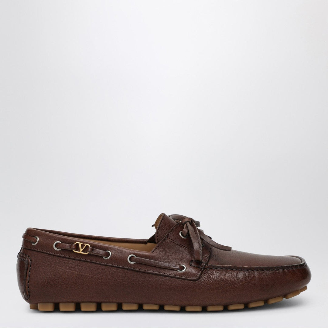 Apparel &amp; Accessories Valentino Garavani - Brown leather moccasin driver Fantaway Brand