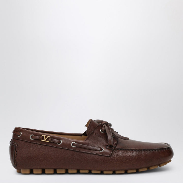 Apparel &amp; Accessories Valentino Garavani - Brown leather moccasin driver Fantaway Brand