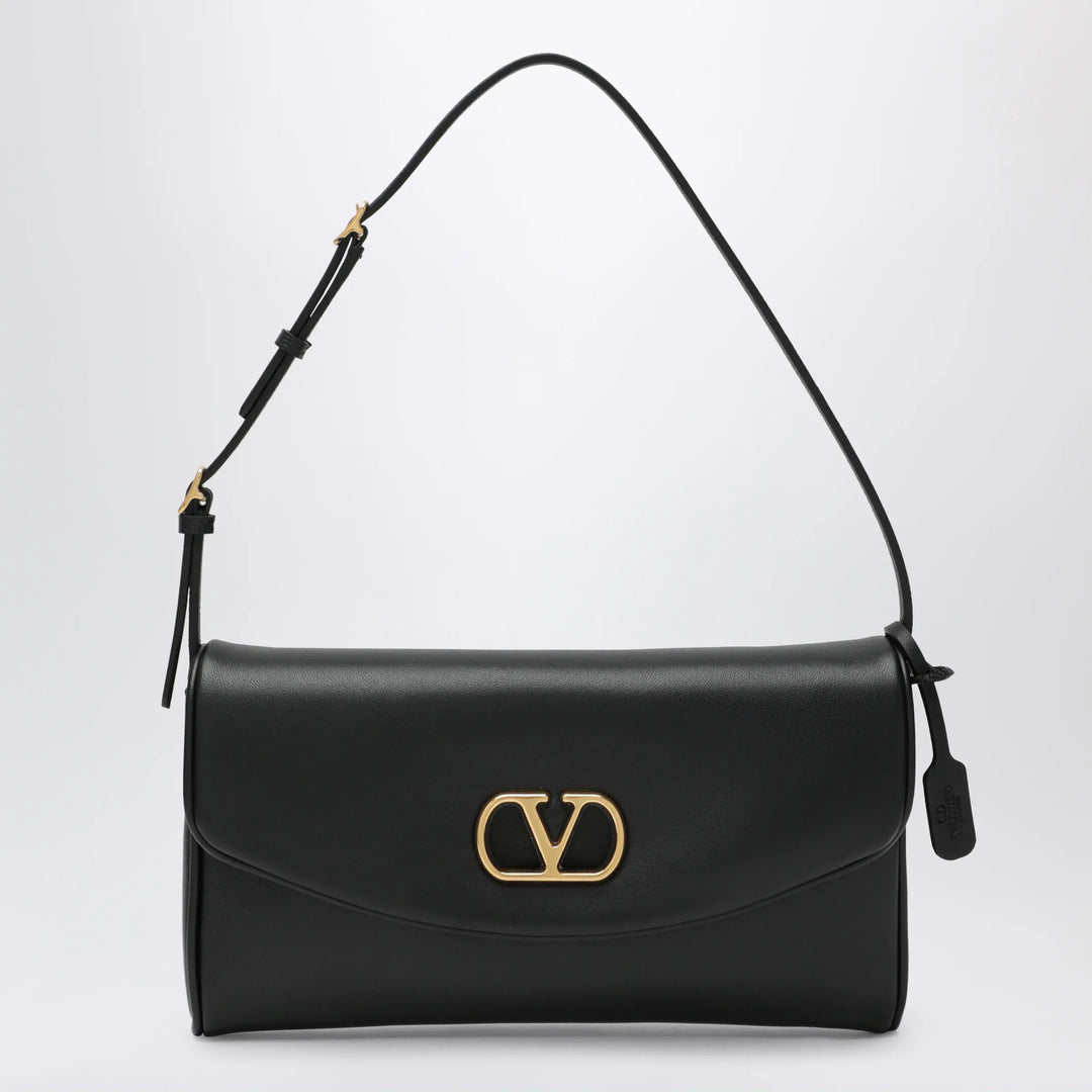 Valentino Garavani - Small black Devain leather shoulder bag Brand Apparel &amp; Accessories U