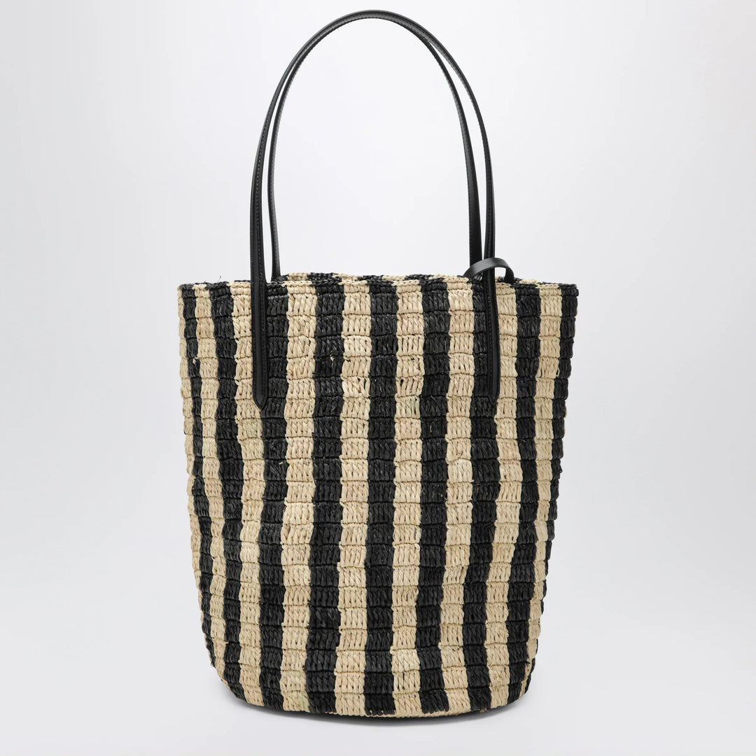 Valentino Garavani - Striped shoulder bag in raffia and leather Brand Apparel &amp; Accessories TU