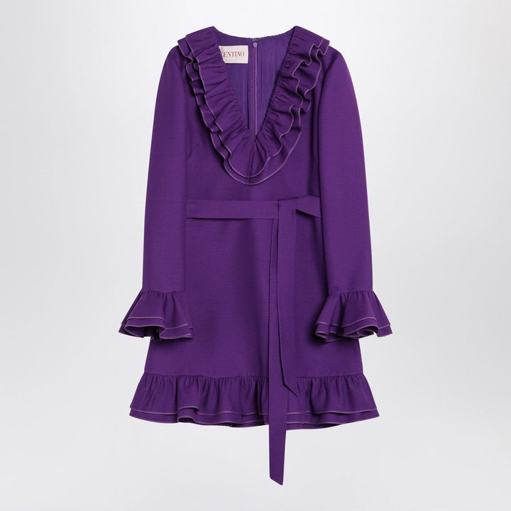 Apparel &amp; Accessories Valentino - Purple wool and silk mini dress Brand