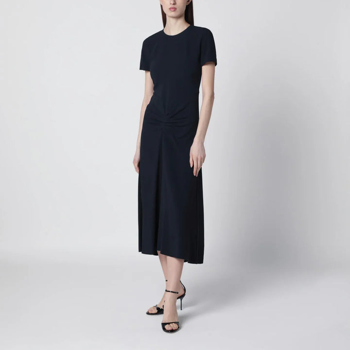 Victoria Beckham - Blaire dress with gathered waist in navy blue Brand Apparel &amp; Accessories 10 UK