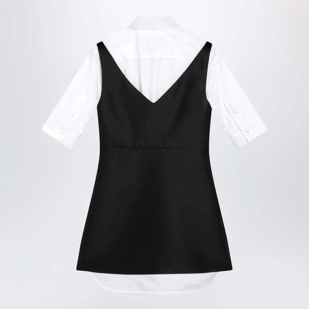 Balenciaga - Hybrid chemisier mini dress in wool and silk black Brand
