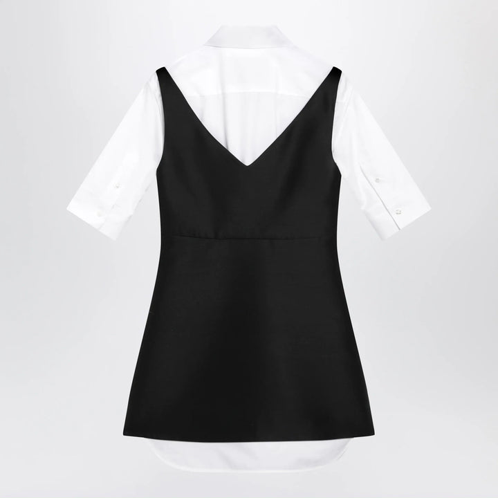 Balenciaga - Hybrid chemisier mini dress in wool and silk black Brand