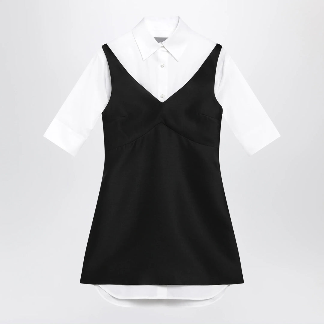 Balenciaga - Hybrid chemisier mini dress in wool and silk black Brand 34  FR
