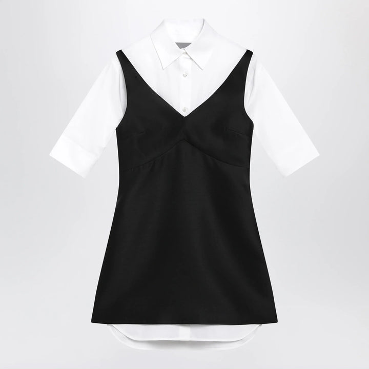 Balenciaga - Hybrid chemisier mini dress in wool and silk black Brand 34  FR