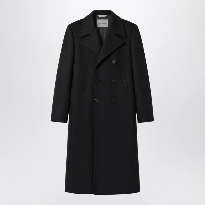 Balenciaga - Long double-face tailored coat in black cotton Brand 48 IT