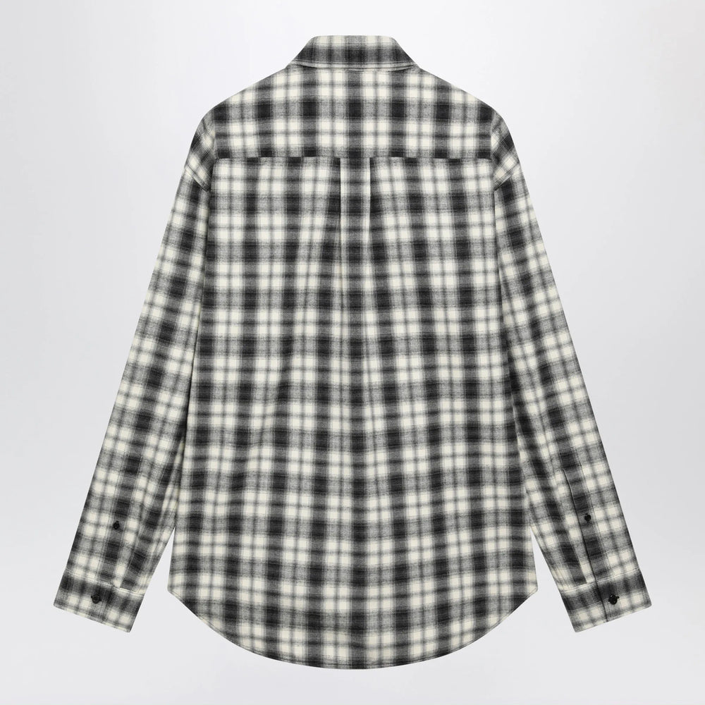 Balenciaga - Regular-fit checked cotton flannel shirt in white/black Brand